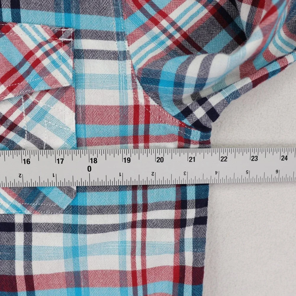 True Religion LS Utility Shirt Mens Large Multicolor Plaid Western Cotton